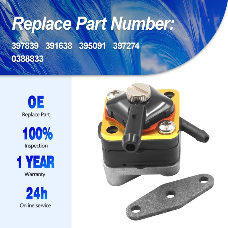 CULMKARI Fuel Pump for Johnson Evinrude 6-15hp Motor 397839 391638 395091 397274 0388685 0388833 - Image 3